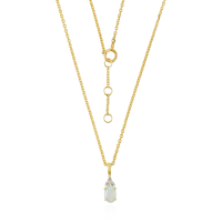 Ethiopische Opaal met diamant Hanger model N009659